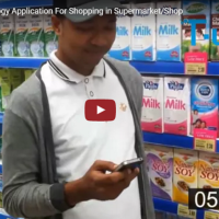 Aplicação de produtos RFID para fazer compras no supermercado